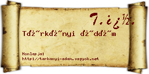 Tárkányi Ádám névjegykártya